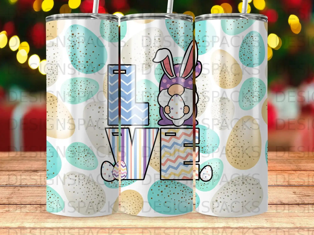 Easter Gnome Love Speckled Egg Pastel Pattern Tumbler product type