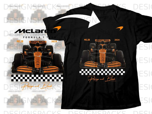 McLaren MCL38 Formula 1 car in Papaya and Black design.