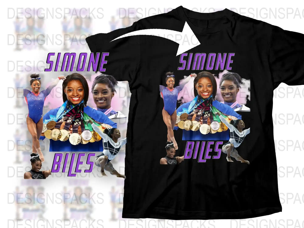 Simone Biles Graphic T-Shirt, Olympic Gymnast Champion Tee, Women's Athletic Fan Shirt, Sports Hero Apparel, Gift for Gymnastics Lovers