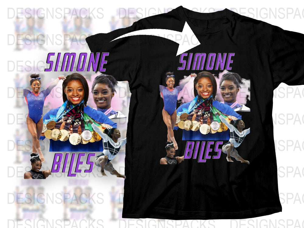 Simone Biles Graphic T-Shirt, Olympic Gymnast Champion Tee, Women's Athletic Fan Shirt, Sports Hero Apparel, Gift for Gymnastics Lovers