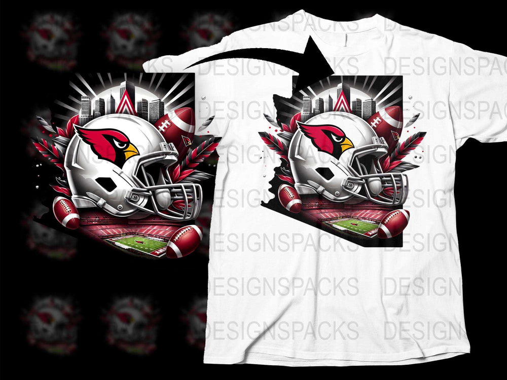 Graphic Football Helmet T-Shirt, Red and White Sports Tee, Unique Game Day Apparel, Adult and Youth Sizes