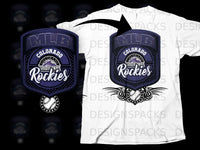 Load image into Gallery viewer, Colorado Rockies MLB Shield and Baseball Design T-Shirt
