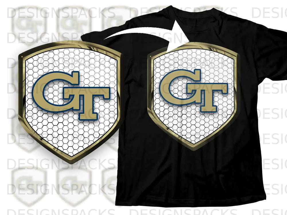 Unique GT Logo Design with Shield T-shirt
