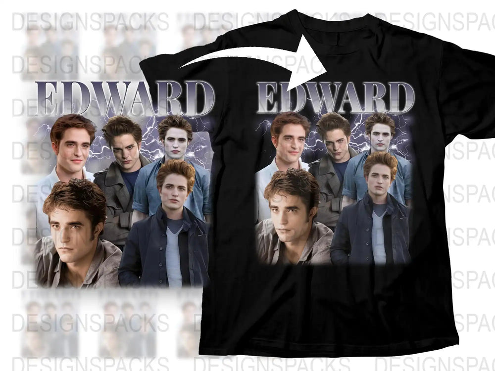 Edward Twilight Saga Movie Inspired Graphic T-Shirt, Vampire Film Fan Merch, Unisex Cotton Tee, Gift Idea