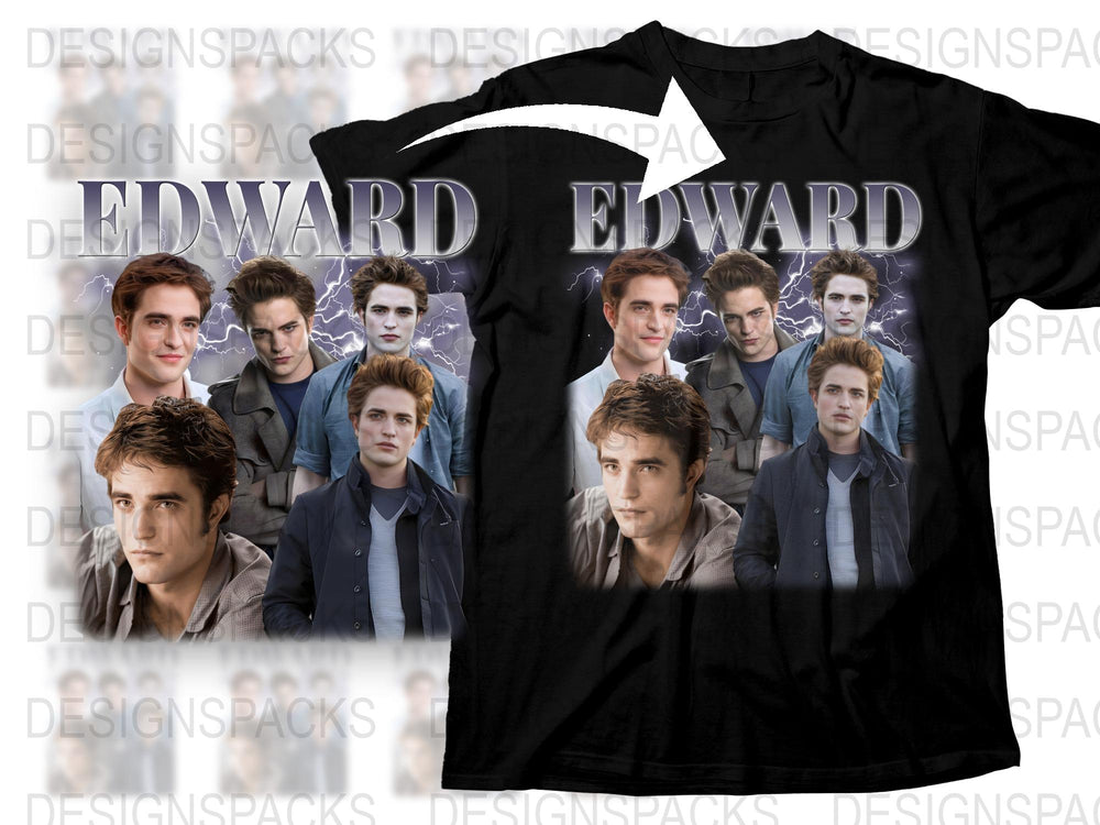 Edward Twilight Saga Movie Inspired Graphic T-Shirt, Vampire Film Fan Merch, Unisex Cotton Tee, Gift Idea