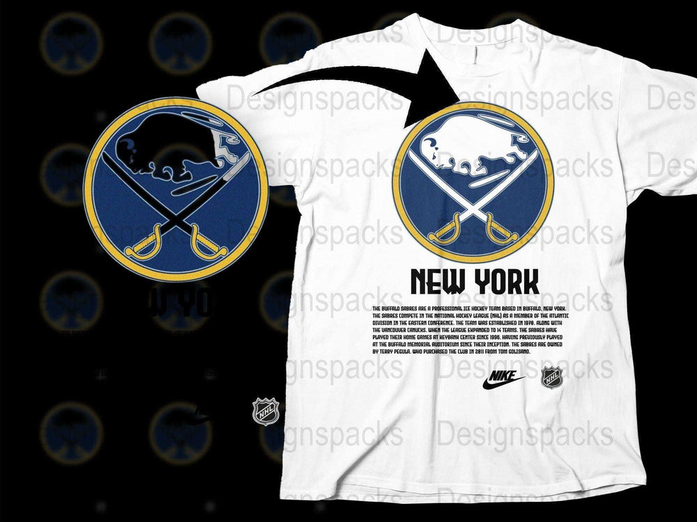 New York Hockey Team Logo T-Shirt, Blue and White Sports Fan Apparel, Casual Streetwear, Unisex Graphic Tee