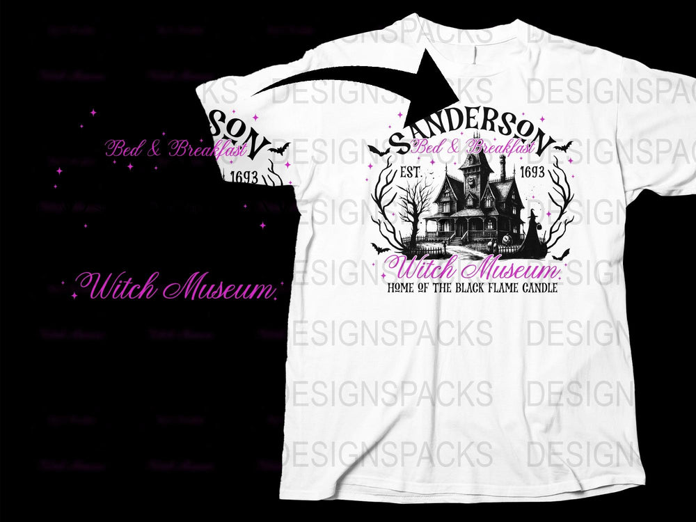 Witch Museum Graphic T-Shirt, Black Flame Candle, Spooky House Design, Halloween Tee, Unisex Fashion Top, Vintage Inspired Casual Wear
