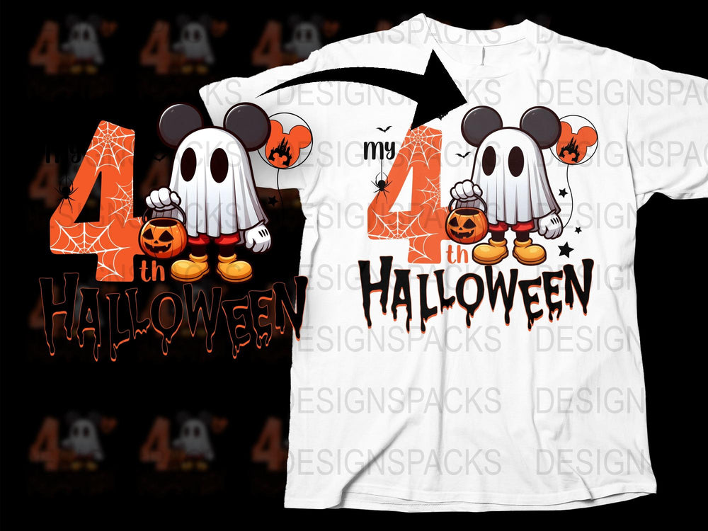 Halloween T-Shirt Ghost Pumpkin Design, Spooky Fun Kids and Adult Tee, October Fall Seasonal Apparel