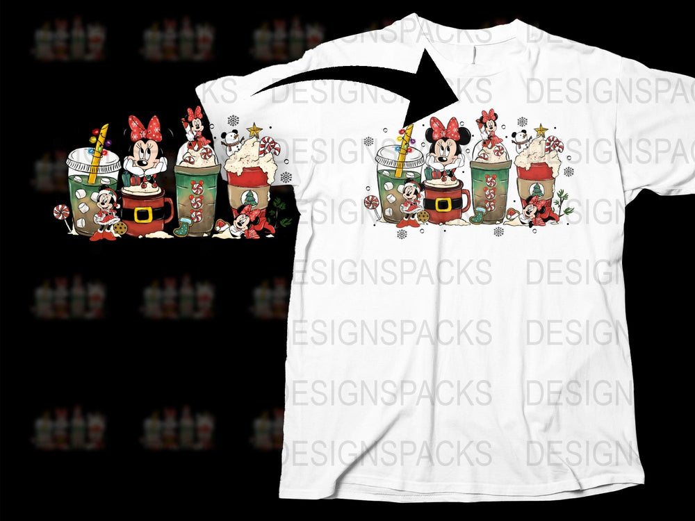 Festive Holiday T-Shirt, Cartoon Dogs in Santa Hats, Christmas Gift Tee, Family Matching Outfit, Fun Winter Apparel
