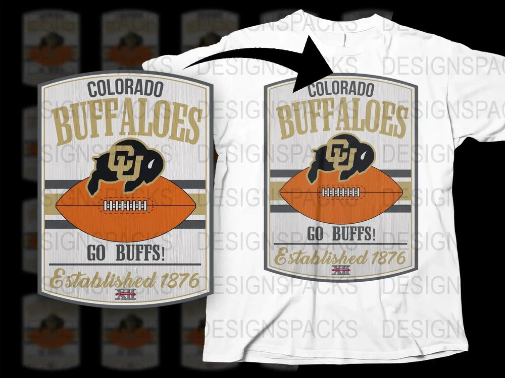 Colorado Buffaloes T-Shirt, CU Boulder Football Tee, Go Buffs Graphic, Est. 1876 Design, College Sports Apparel