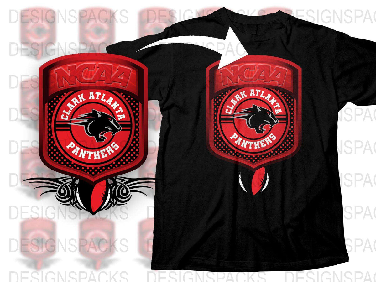 Clark Atlanta University Panthers NCAA Logo Black T-Shirt, College Sports Apparel, Fan Gear