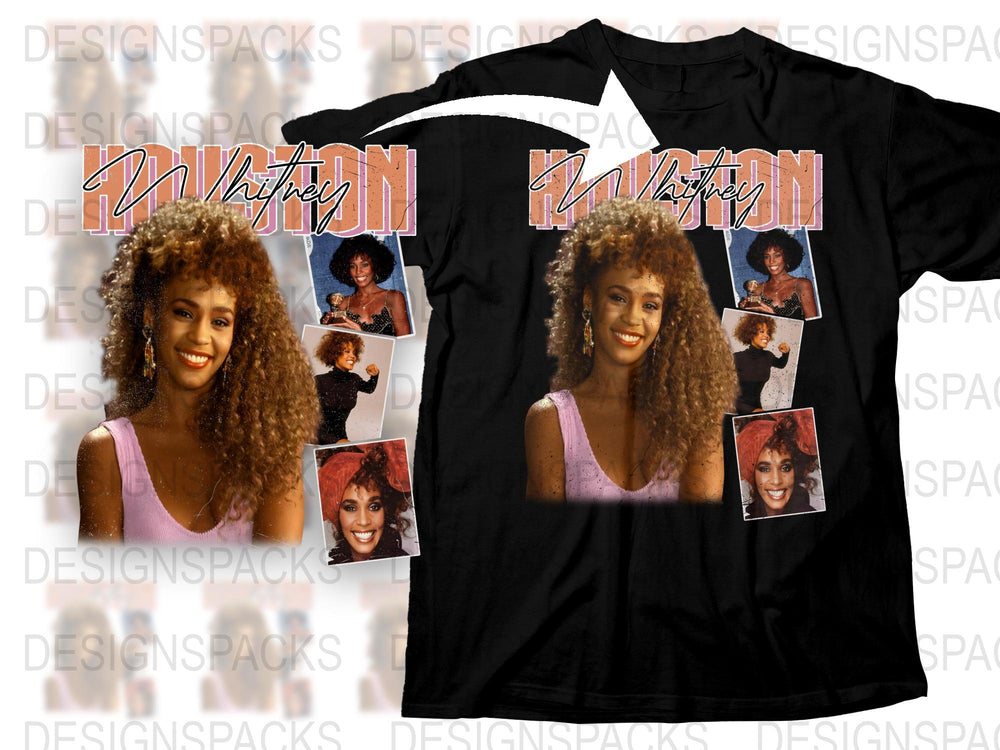 Vintage Whitney Houston T-Shirt, Retro 90s Pop Music Tee, Iconic Singer Graphic Shirt, Collector's Item