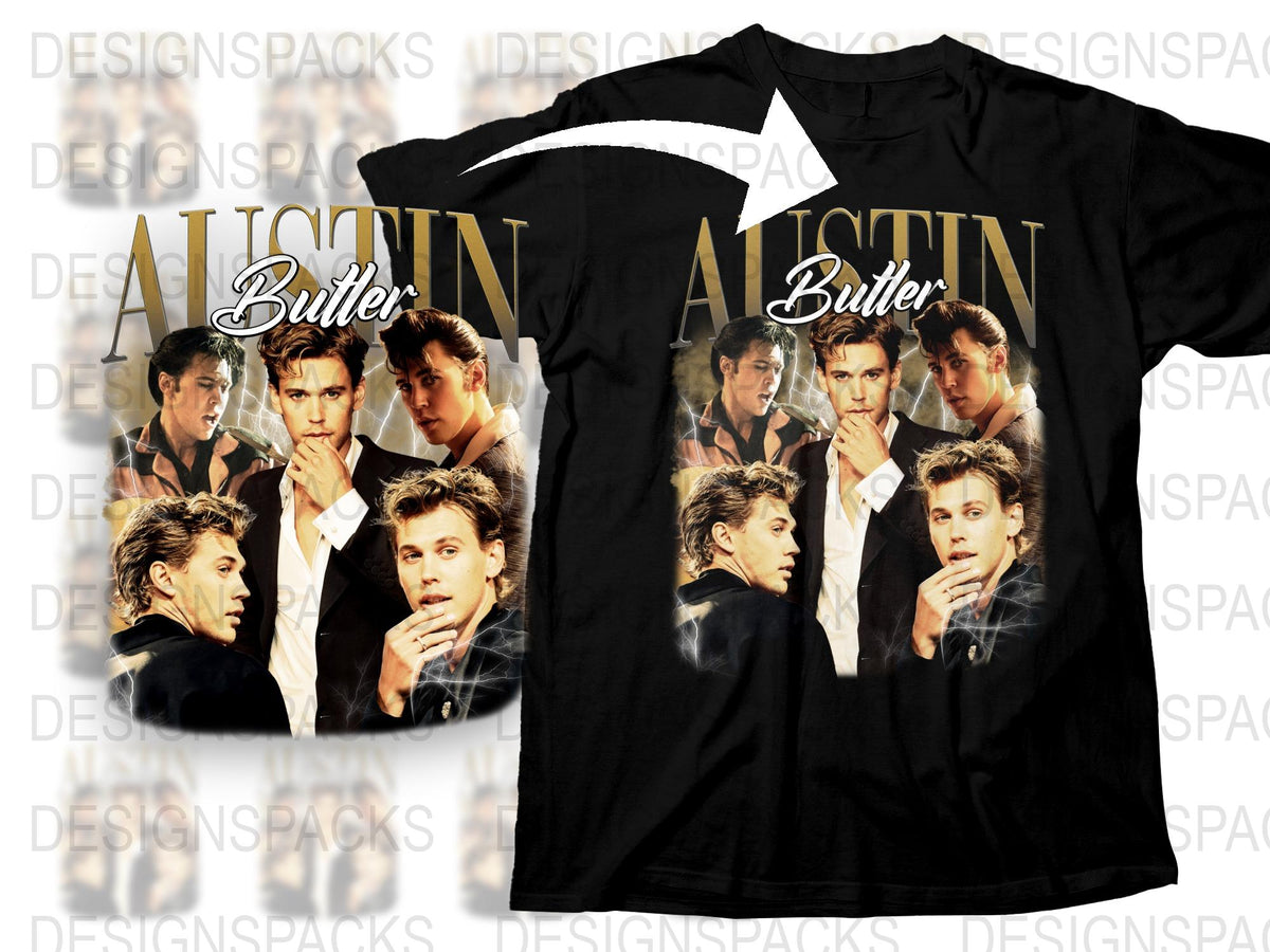 Vintage Austin Butler T-Shirt, Classic Actor Portrait Tee, Retro Style Graphic Shirt, Fashionable Men's and Women's Top