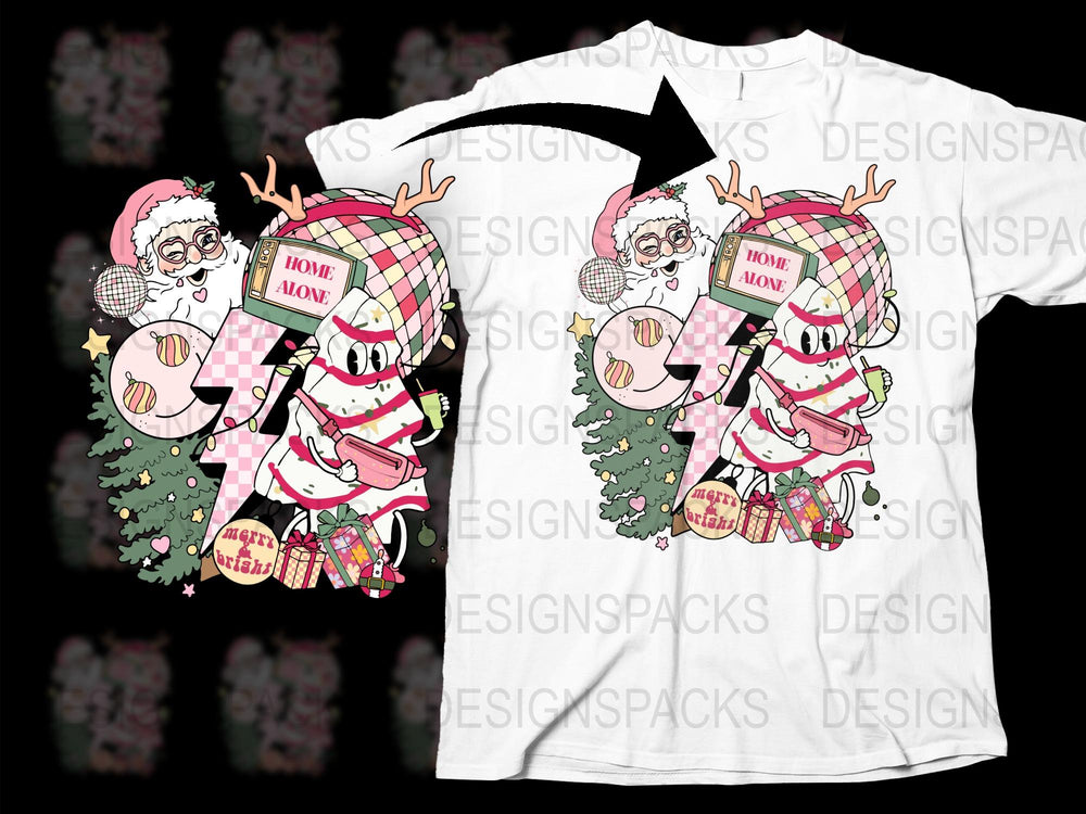 Home Alone Inspired Christmas T-Shirt, Buffalo Plaid Kids and Santa Print, Holiday Family Tee, Festive Graphic Shirt