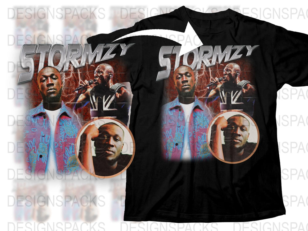 Stormzy Graphic T-Shirt, Hip Hop Music Artist Tee, Concert Merchandise, Fan Apparel, Black Cotton Shirt