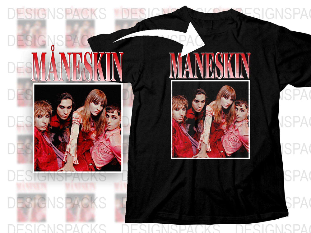 Maneskin Band Graphic T-Shirt, Vintage Style Rock Music Tee, Unisex Fashion Top, Gift for Music Lovers