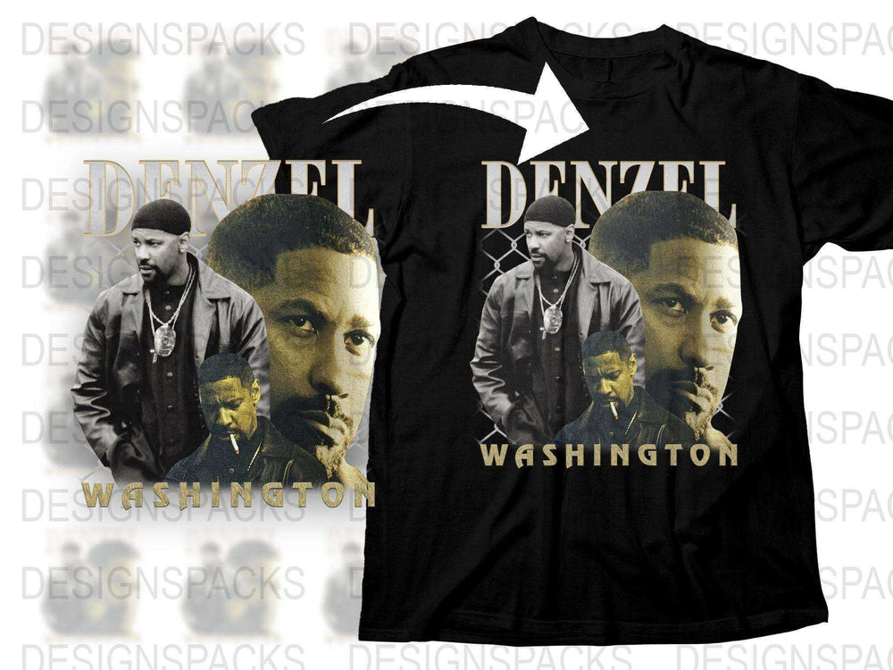 Denzel Washington Graphic T-Shirt, Vintage Style Actor Print, Classic Movie Star Tee, Unisex Fashion Top