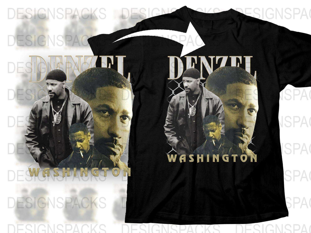 Denzel Washington Graphic T-Shirt, Vintage Style Actor Print, Classic Movie Star Tee, Unisex Fashion Top