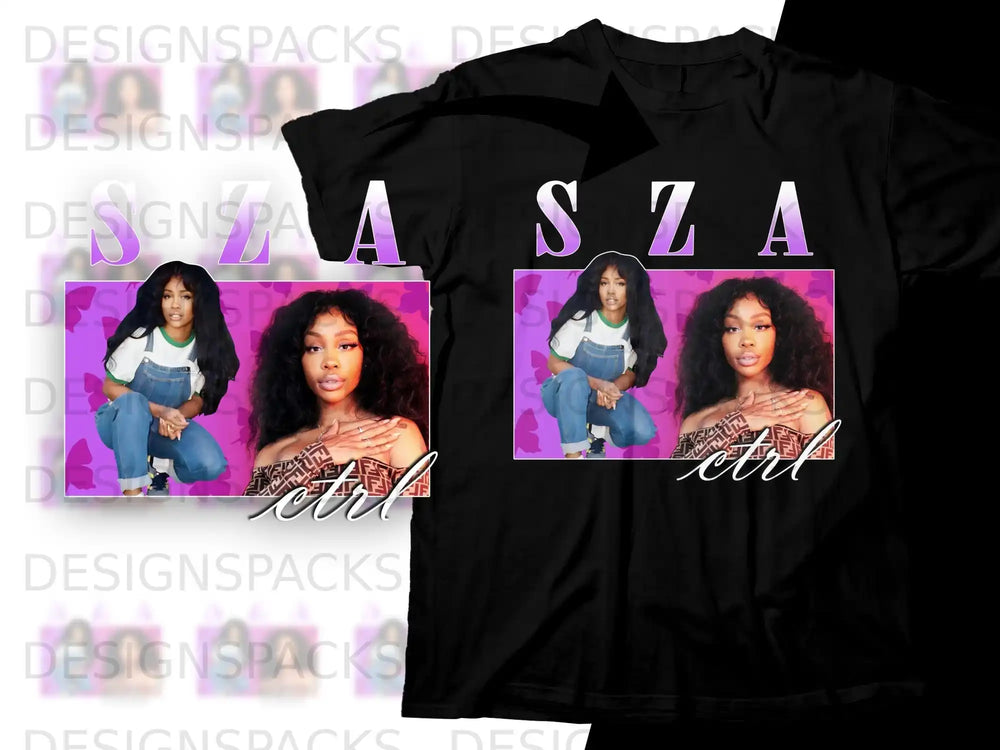 Black t-shirt featuring SZA's portrait and "Ctrl" text.