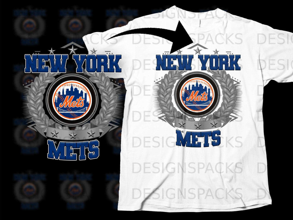 New York Mets Emblem Design White T-Shirt