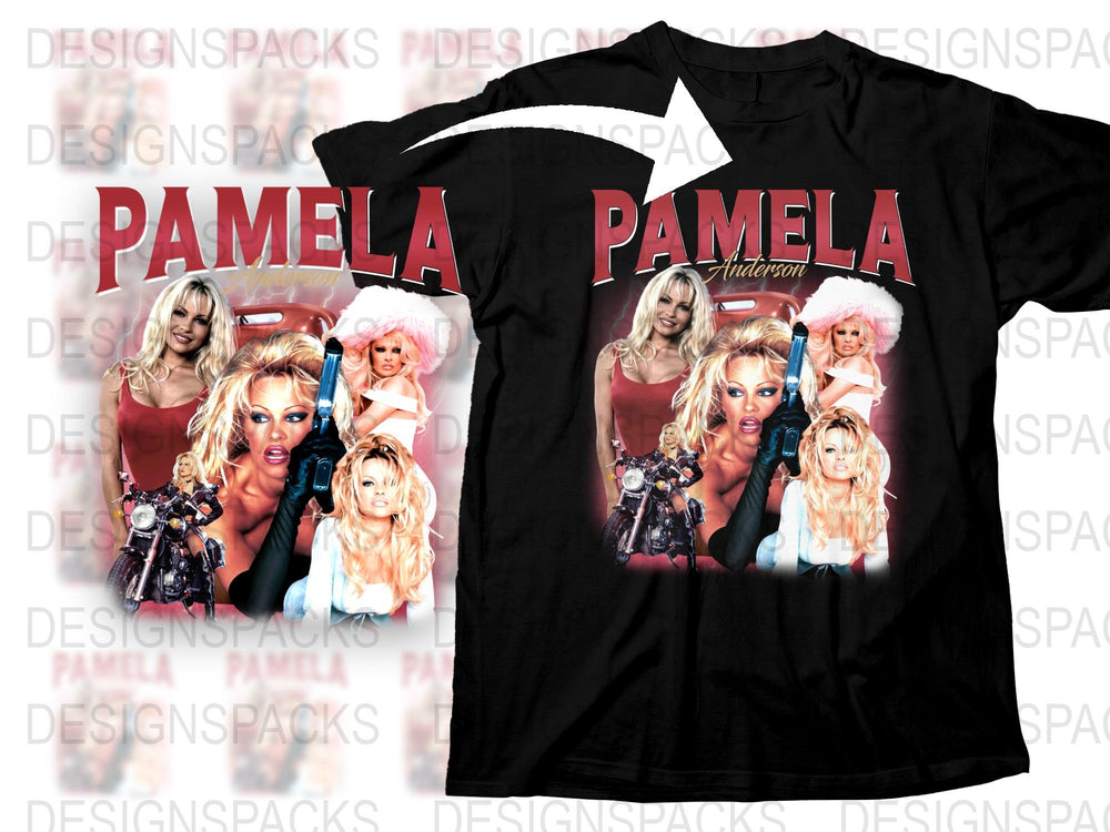 Pamela Anderson Vintage T-Shirt, Retro 90s Pop Culture Graphic Tee, Unisex Fashion Top