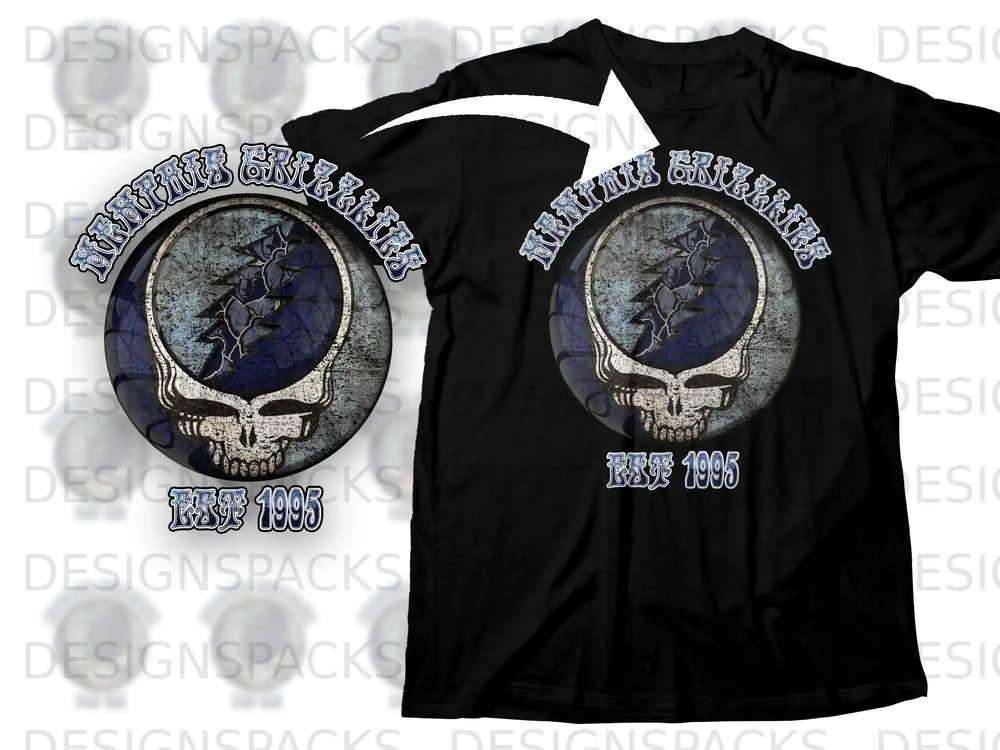 Grateful Skull Established 1995 Graphic Tee Shirt