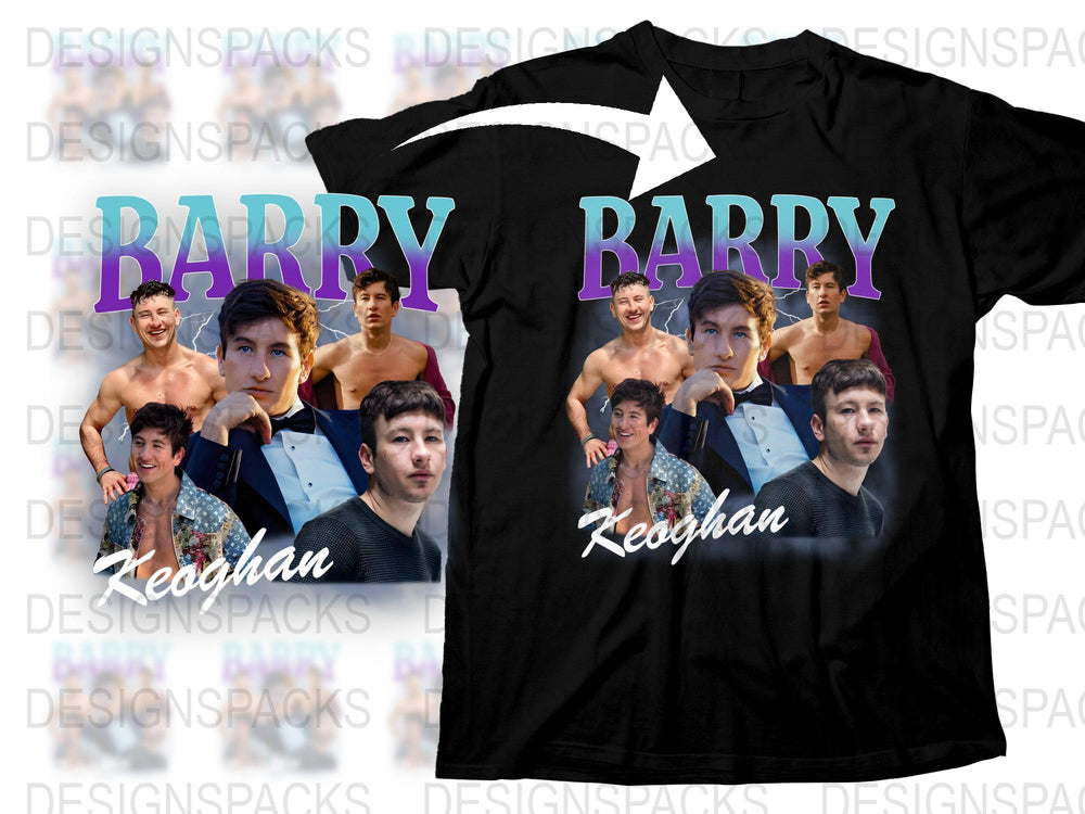 Barry Keoghan Fan T-Shirt, Actor Photo Collage, Movie Star Graphic Tee, Unisex Black Shirt, Gift for Film Buffs