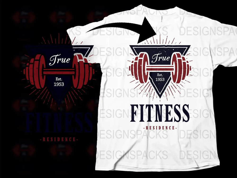 Vintage 1953 Fitness T-Shirt Retro True Fitness Headphones Graphic Tee Unisex Casual Wear