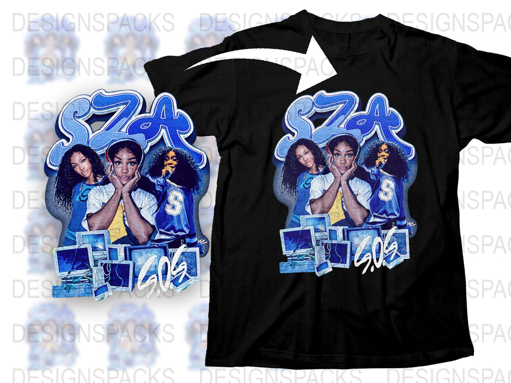 SZA Fan T-Shirt, Trendy Graphic Tee, Hip Hop Style, Casual Apparel, Triple Design, Music Inspired, Cool Gift Idea