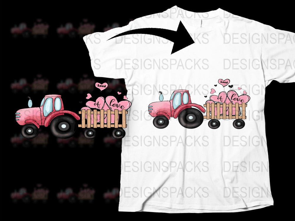 Kids Valentine's Day T-Shirt, Cute Truck with Hearts Graphic Tee, Toddler Love Shirt, Boys Girls Holiday Top