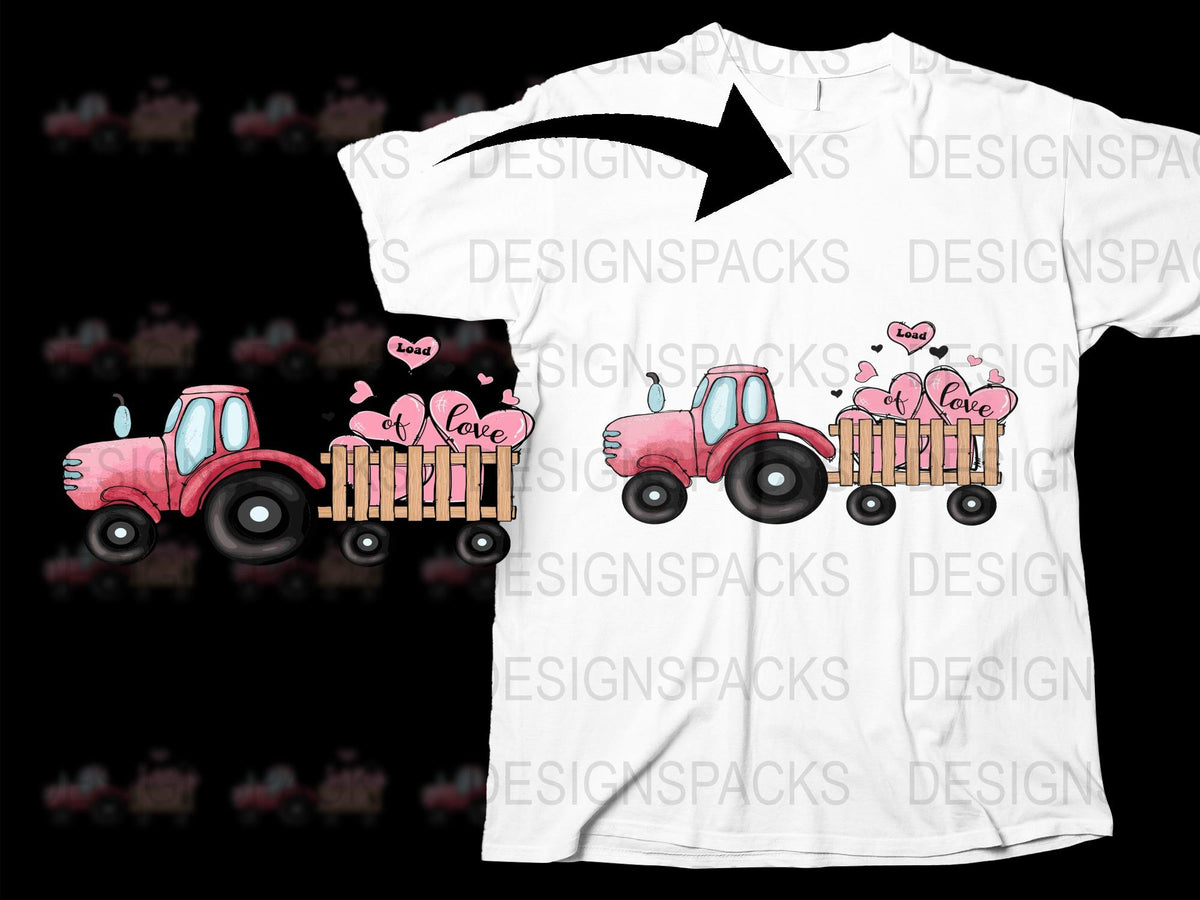Kids Valentine's Day T-Shirt, Cute Truck with Hearts Graphic Tee, Toddler Love Shirt, Boys Girls Holiday Top