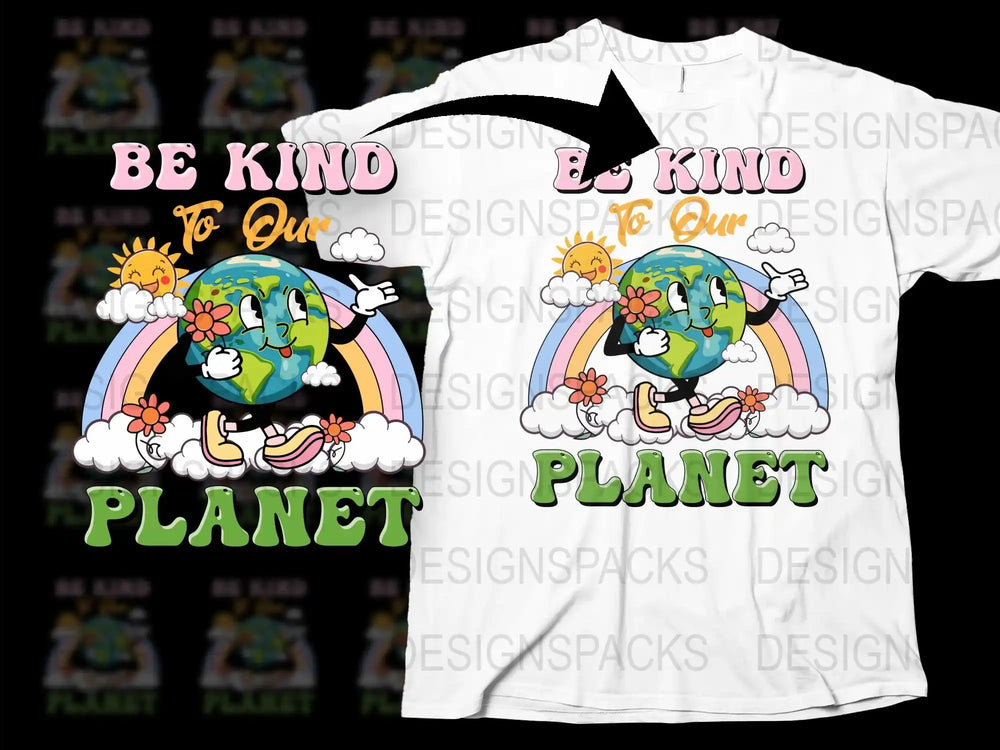 Be Kind to Our Planet Earth T-Shirt, Environmental Awareness Tee, Rainbow Graphic Unisex Shirt