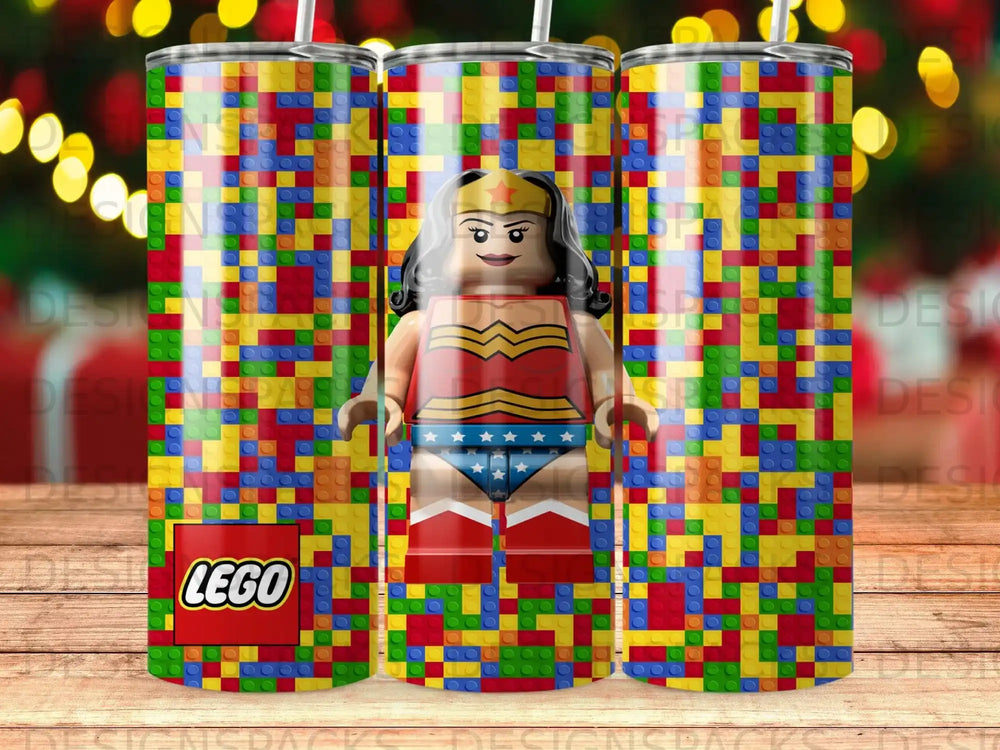 Lego Wonder Woman Blocks Pattern Tumbler product type