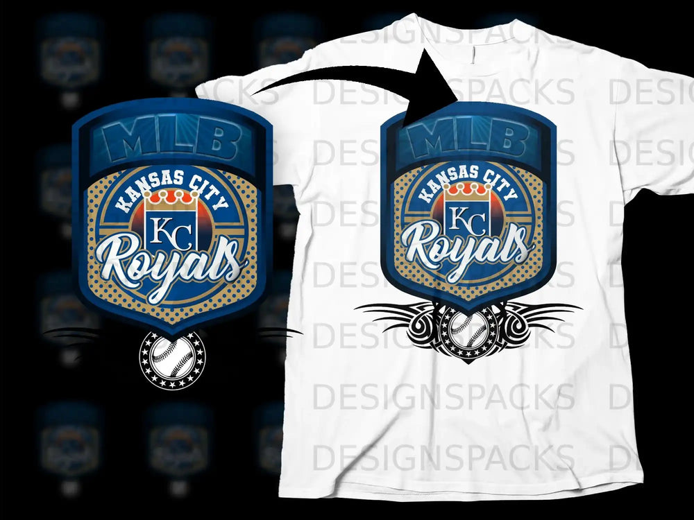Kansas City Royals MLB Logo Design T-Shirt
