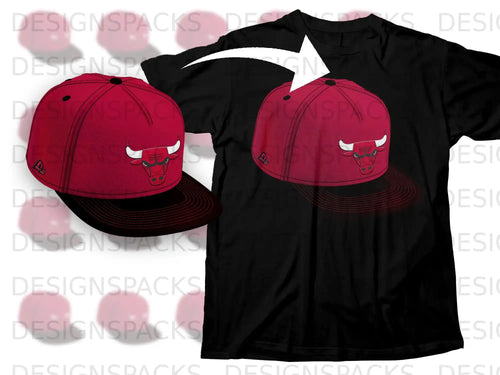 Red Bulls Logo Cap and Black Shirt Combo