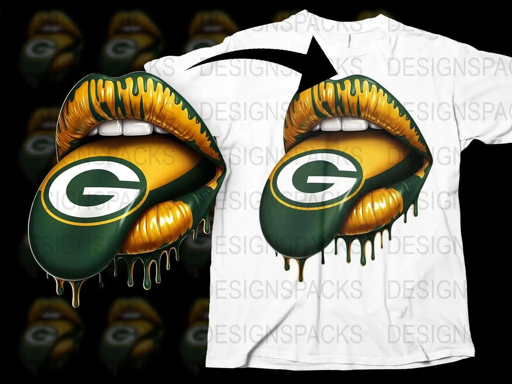 Green Bay Football Team Inspired Eye Graphic T-Shirt, Unique Melting Design, Sports Fan Apparel