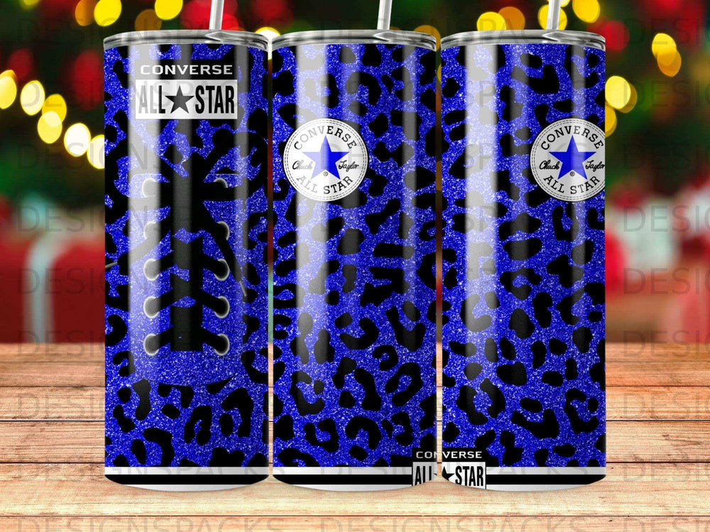 Converse All Star Blue Glitter Leopard Laces Tumbler product type