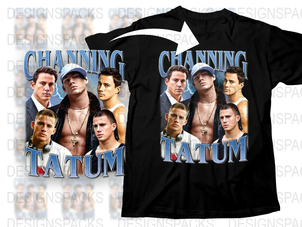 Channing Tatum Photo Collage T-Shirt, Celebrity Fan Tee, Actor Faces Graphic Shirt, Movie Star Apparel, Unisex Fashion Top