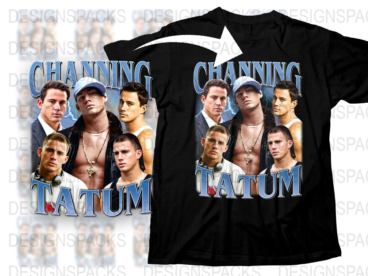 Channing Tatum Photo Collage T-Shirt, Celebrity Fan Tee, Actor Faces Graphic Shirt, Movie Star Apparel, Unisex Fashion Top