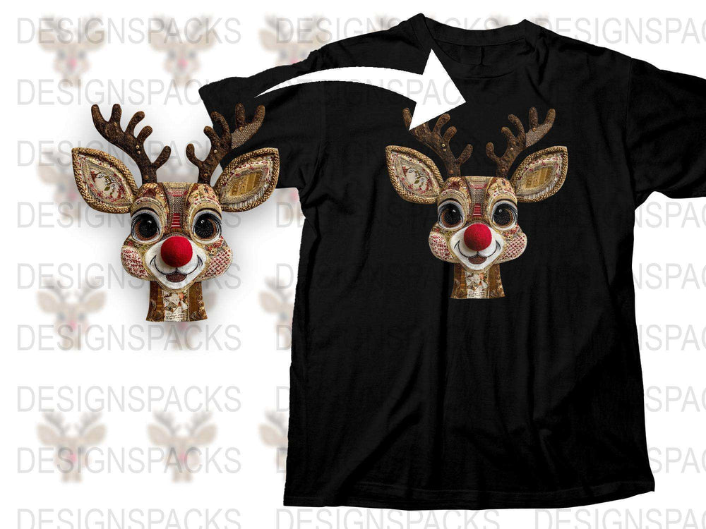 Cute Reindeer Graphic T-Shirt, Whimsical Deer Design Tee, Unisex Christmas Holiday Shirt, Fun Festive Apparel for All Ages