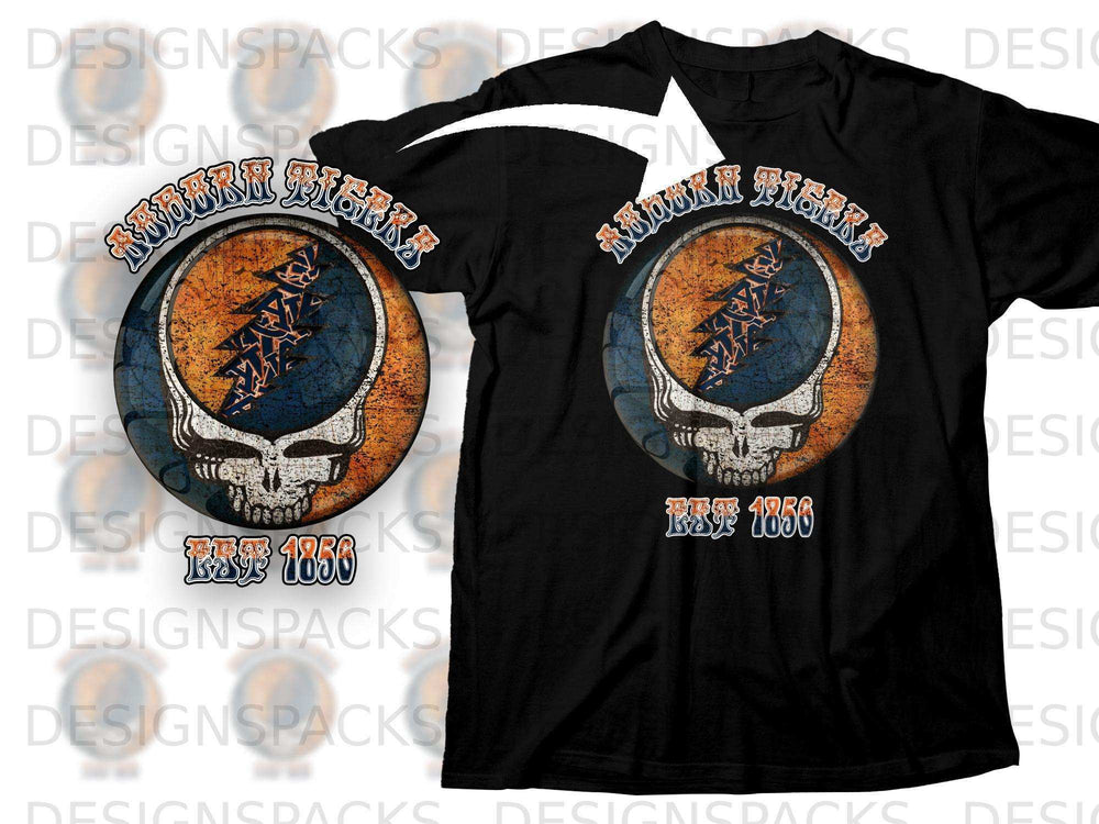 Auburn Tigers Skull Design Graphic Black Shirt