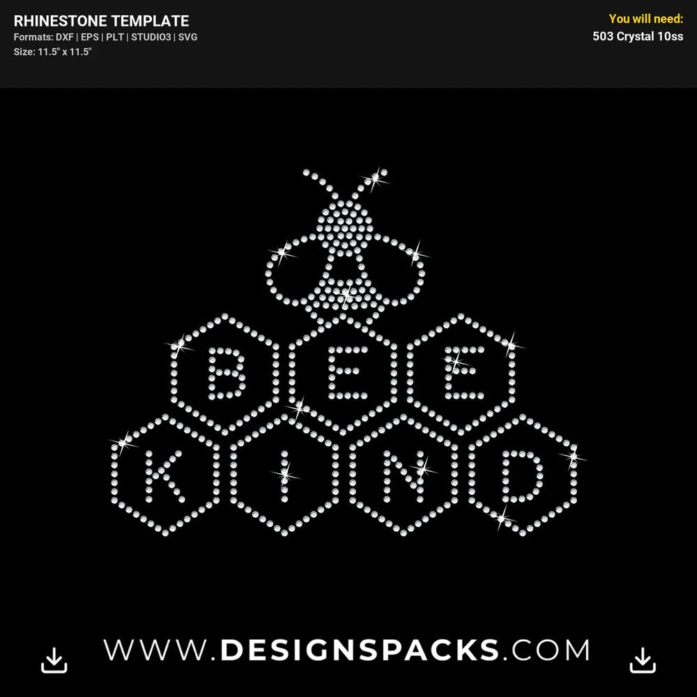 Be Kind Inspirational Quote Shirt Rhinestone Digital Template