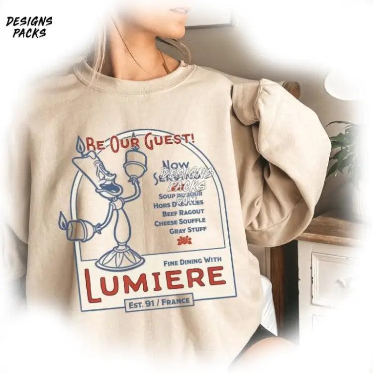 Be Our Guest Beauty And The Beast Fine Dining With Lumiere Cartoon Png Design
