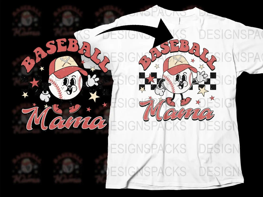 Baseball Mama T-Shirt, Funny Sports Mom Graphic Tee, Women's Casual Summer Top, Softball Parent Gift Idea