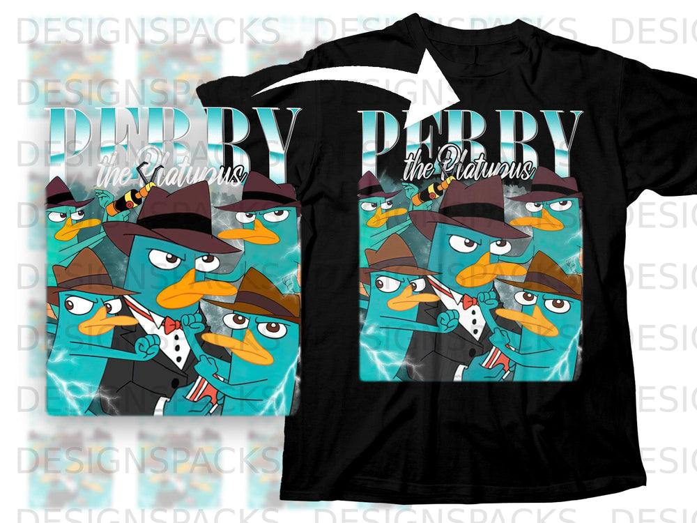 Perry the Platypus graphic design with the text "DNB RV" and "the Platypus".