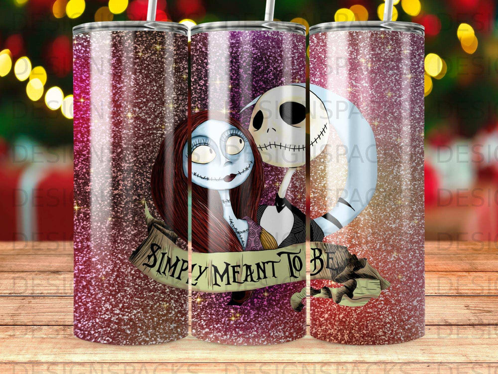 Jack and Sally from The Nightmare Before Christmas with "Simply Meant to Be" text.