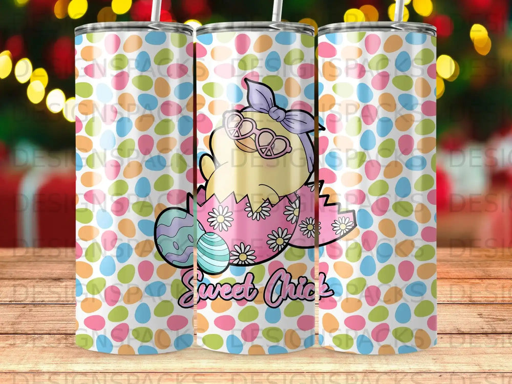 Sweet Chick Easter Chick Pastel Egg Speckle Design Tumbler product type