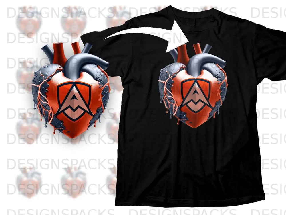 Heart Graphic with Letter A Design T-Shirt