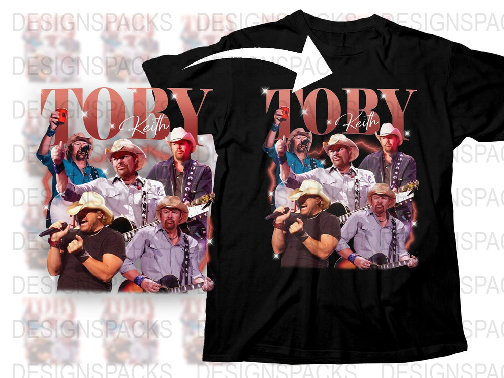Toby Keith Concert Collage T-shirt, Country Music Legend Tee, Fan Merchandise, Graphic Black Shirt