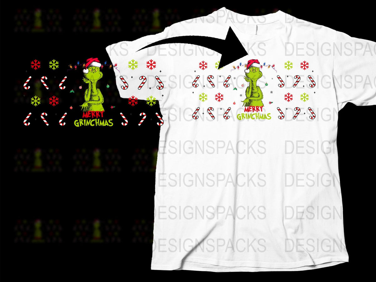 Merry Grinchmas T-Shirt, Christmas Grinch Graphic Tee, Holiday Festive Shirt, Unisex Adult Sizes